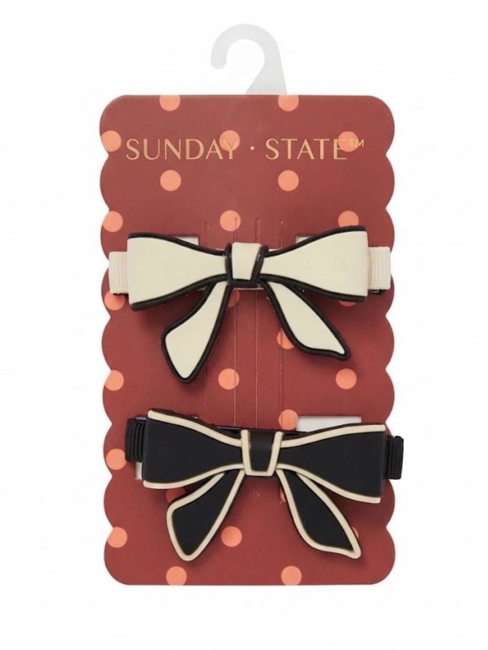 NWT βοΈπ€βοΈ Sunday State Hair Bow Hair Barrettes Set of 2